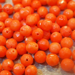 コーラル（珊瑚）ラウンドカット*オレンジ　約5.5～6ミリ　20粒 5枚目の画像