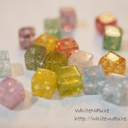Crystals*colorMix*キューブ　約4×4ミリ　32粒　 2枚目の画像
