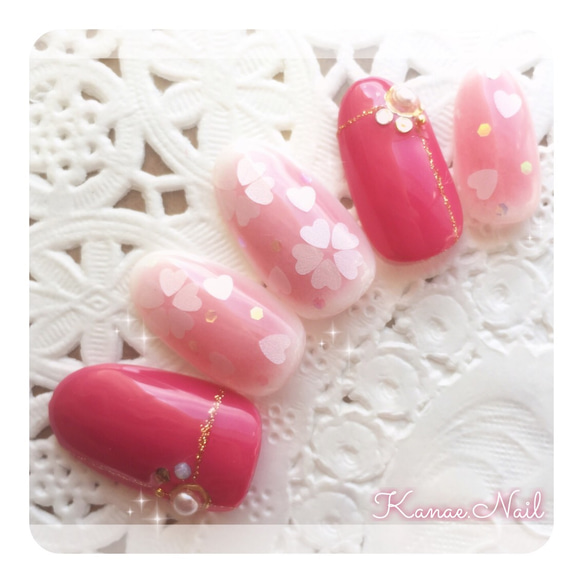 ビビットピンク×グレーニットガーリーネイル♡