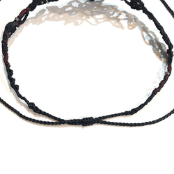 天然石のマクラメ編みチョーカー【アール・ヌーヴォー】ブラック系・ガーネット 7枚目の画像