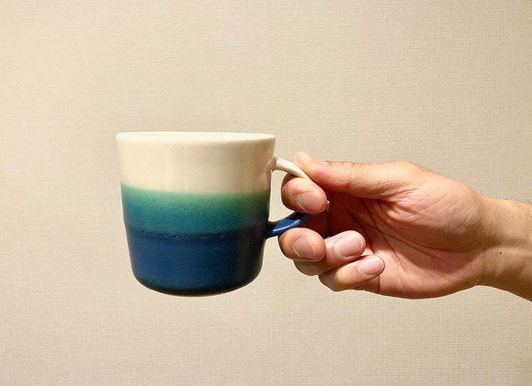 Mug cup M / Transparent × blue 4枚目の画像