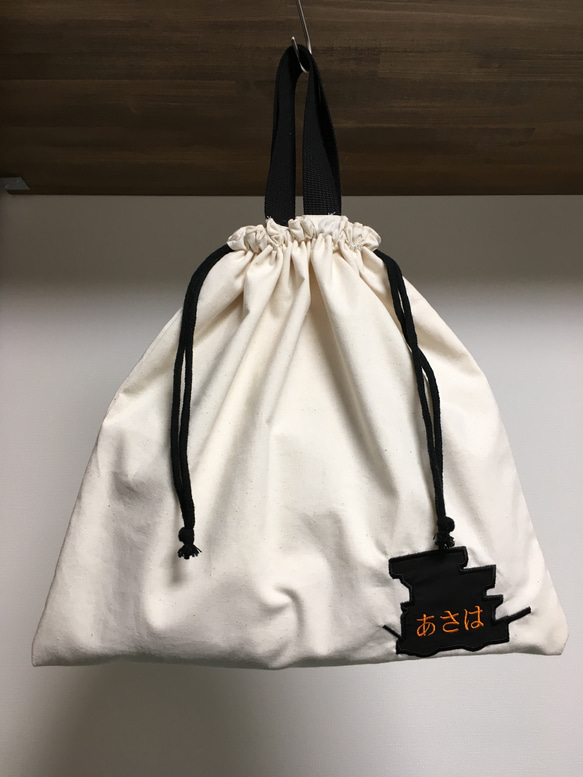 オリジナル 刺繍 だんじりシルエット大 巾着袋 Lサイズ 名入れOK