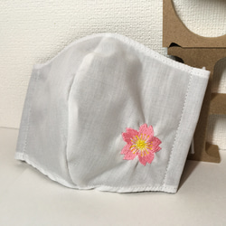 【桜ハンドメイド2021】桜　さくら　花　花柄　刺繍　立体マスク　子供～大人用【受注製作・送料無料】 3枚目の画像