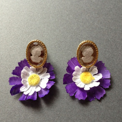 flower&cameo-earring♡ 1枚目の画像