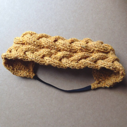 ダブル三つ編みヘアバンド.黄色 2枚目の画像