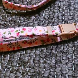 首輪 リード セット 花 ピンク 幅10mm 犬 2枚目の画像
