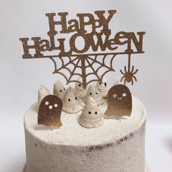 Happy Halloween　ケーキトッパー（ゴーストピック付き） 3枚目の画像