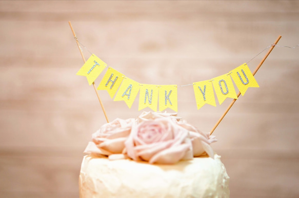 "THANK YOU" ケーキバンティング（ケーキ用ガーランド） 1枚目の画像