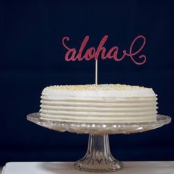 "Aloha" アロハ　ケーキトッパー 1枚目の画像