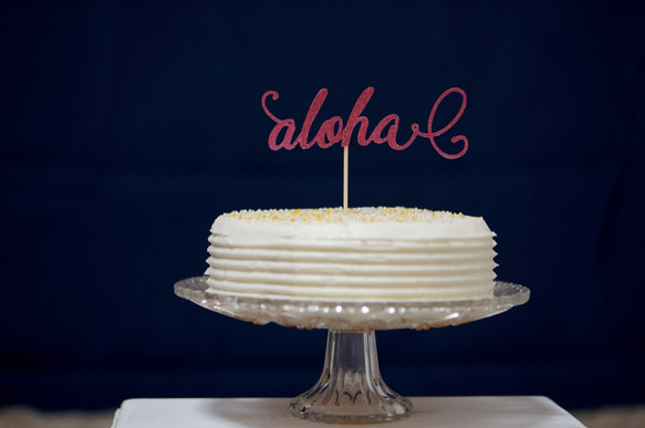 "Aloha" アロハ　ケーキトッパー 1枚目の画像
