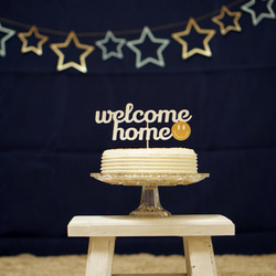 "welcome home" ケーキトッパー 2枚目の画像