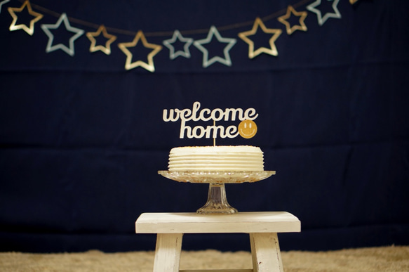 "welcome home" ケーキトッパー 2枚目の画像
