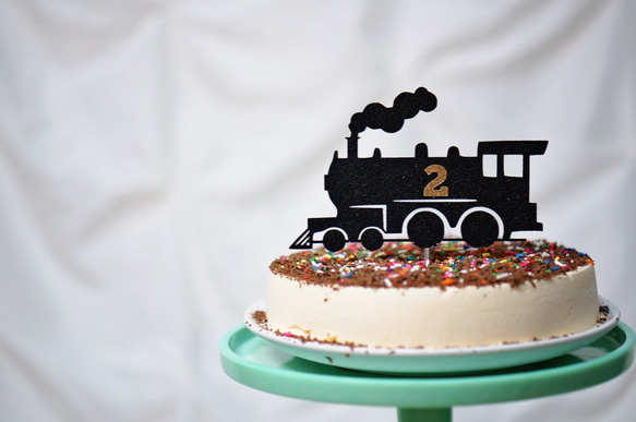 Steam Train Happy Birthday 汽車　ケーキトッパー1 2枚目の画像