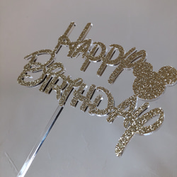 Happy Birthday ウォルトスタイル ケーキトッパー 6枚目の画像