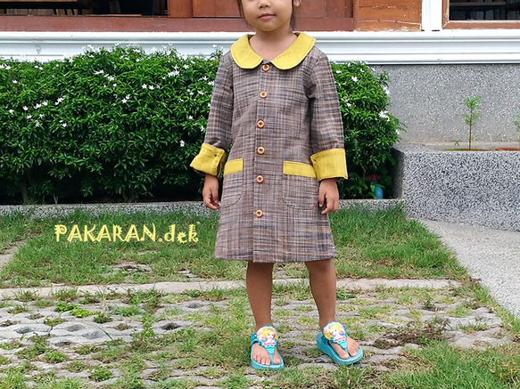【SALE!】シャツワンピース・チェック　３歳～４歳キッズ・女の子用 7枚目の画像
