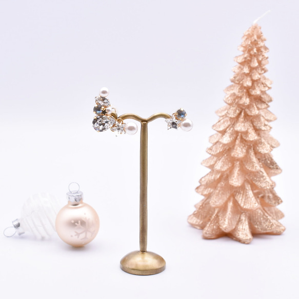 クリスマスコフレ 2colorイヤーカフ＆両耳ピアスor両耳イヤリング 6枚目の画像