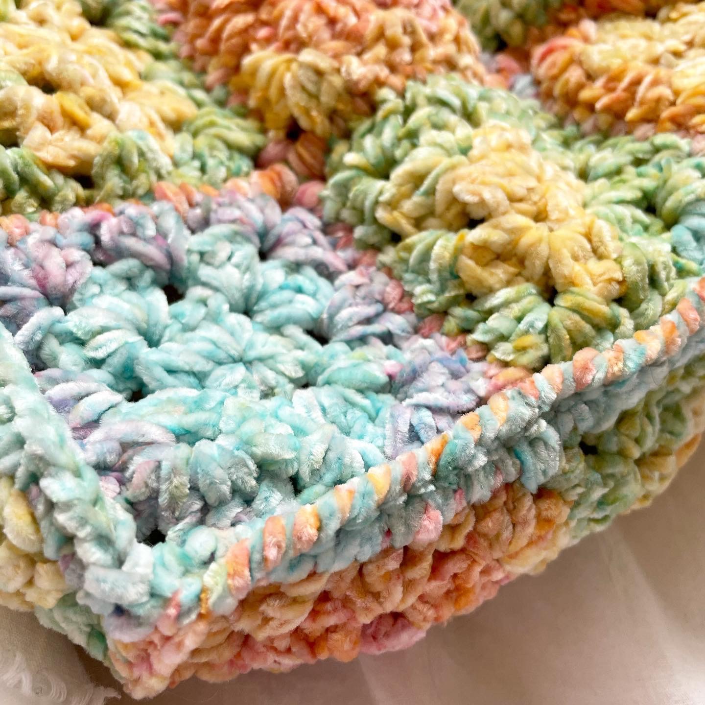 【マチあり】グラニースクエアBagーベルベットヤーンー