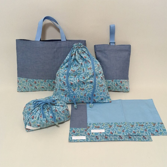 専用　リバティ　入園入学セット リバティ 花柄 ピンク×ブルー 入園、入学セット | moitie moitie