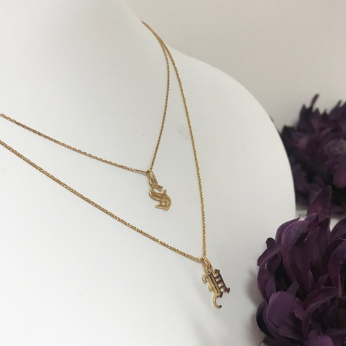 18K WG☆プレシャス ストーン イニシャル ペンダント【ヘッドY 】 18K