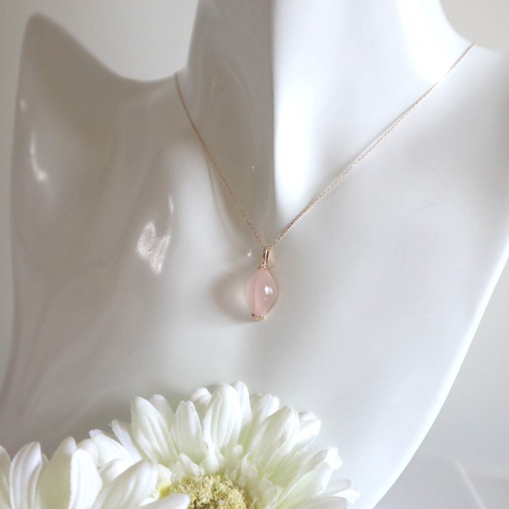 数量限定！ローズクォーツK１０ゴールドペンダントトップ
