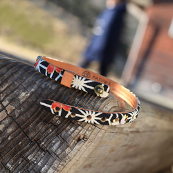 和風ブレスレット 青海波 赤 レザーブレスレット ブレスレット patuwa