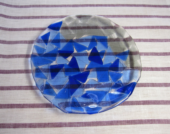 三角チップのお皿（青）　SOLD OUT 2枚目の画像