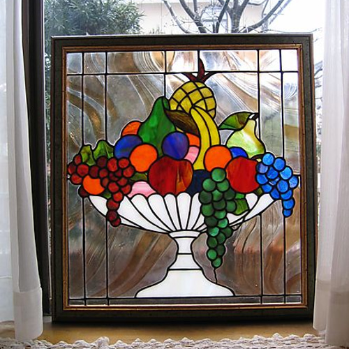ステンドグラス「フルーツバスケット」 その他インテリア雑貨 betty's