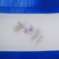 玻璃方板“藍色和小花” 第3張的照片
