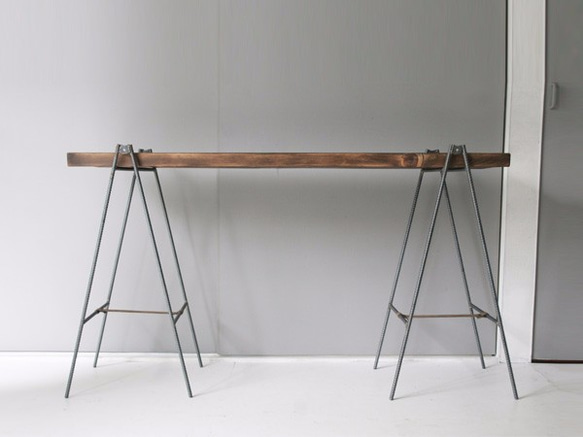 古材×アイアン 折畳み式 鉄脚ウッドテーブル / recycle wood folding table 1枚目の画像