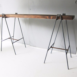 古材×アイアン 折畳み式 鉄脚ウッドテーブル / recycle wood folding table 2枚目の画像