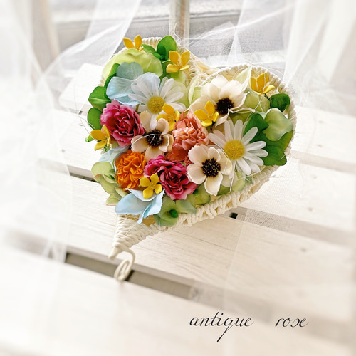 ハート 紫陽花 造花 アレンジメント キット ローズ アーティフィシャル