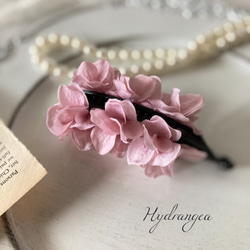 ピンク色 紫陽花 バナナクリップ 造花 アーティフィシャルフラワー