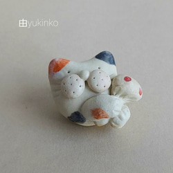 【SOLD】秋！きのこを抱えたみけねこちゃん 1枚目の画像