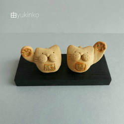 【SOLD】《再販》ぷっくりお鼻の福招きにゃんこ 1枚目の画像