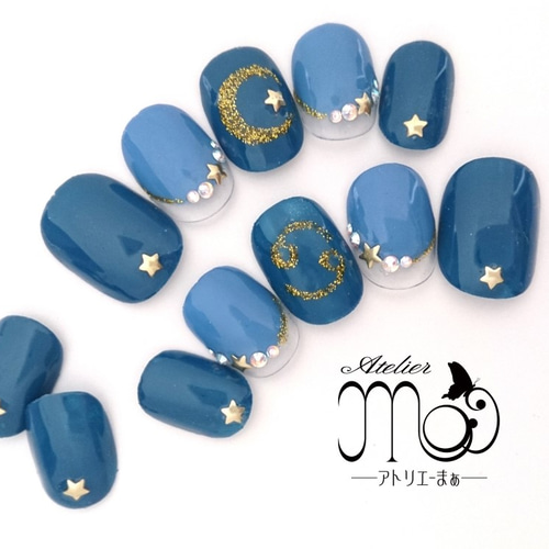 選べる星座☆月夜のネイル／ネイルチップ ネイルチップ（つけ爪） 福井