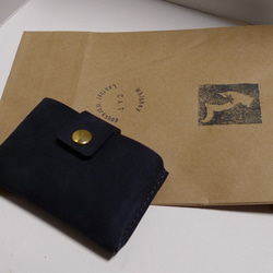 濃紺　ヌバックレザーの名刺・カードケース 5枚目の画像