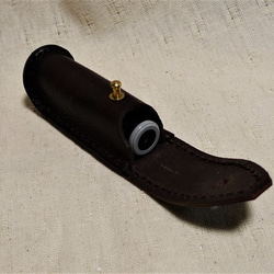 焦げ茶色のイタリアンヌメの印鑑ケース 2枚目の画像