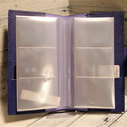 「受注製作」レザー大容量カードケース　ダークブルー　６０枚収納　たくさん入る 3枚目の画像