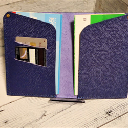 パスポートケース　ダークブルーシュリンクレザー 3枚目の画像