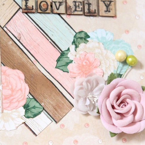 完成品】スクラップブッキング・12インチ「LOVELY」 フォト