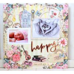 *。゜With love ゜。*　スクラップブッキング♡フォトフレーム♡完成品 ゜Love ゜。* スクラップブッキング♡フォトフレーム♡完成品 ゜