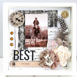スクラップブッキング・6インチ「BEST FRIENDS」 フォトフレーム・写真