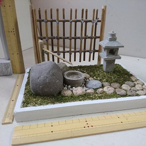 紙粘土で作るミニチュア 1/12 和風庭園 20190314 その他インテリア雑貨