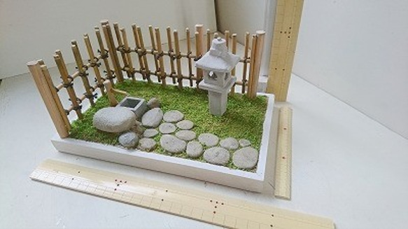 紙粘土で作るミニチュア 1/12 和風庭園 20190408 1枚目の画像