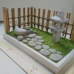 紙粘土で作るミニチュア 1/12 和風庭園 20190408 2枚目の画像