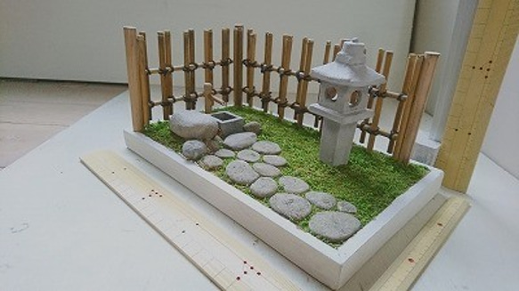 紙粘土で作るミニチュア 1/12 和風庭園 20190408 2枚目の画像