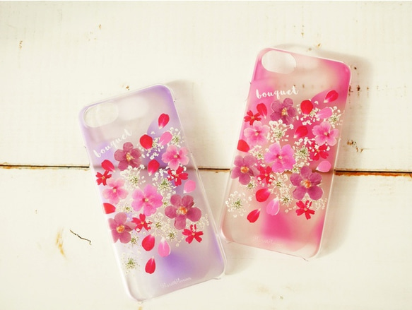 そぁ様♡ご確認用 押し花ケース オーダー オーダーメイド】クリアスマートホンケース☆ ドライフラワー