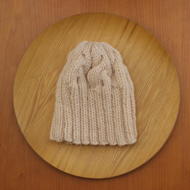 ≪≪Creema限定≫≫△▲再再販▲△　リブ編み多めの、アラン模様のニット帽（ニホンドリ／M・51）