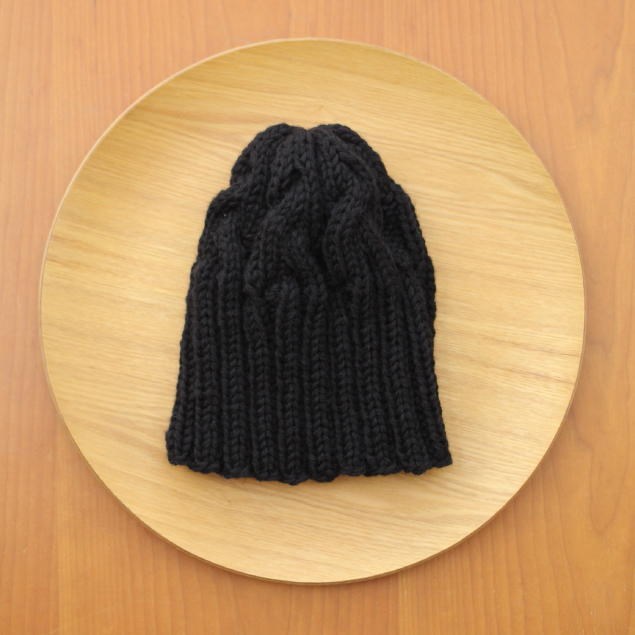 ≪≪Creema限定≫≫△▲再販×19▲△　リブ編み多めの、アラン模様のニット帽（ニホンドリ／M・17）