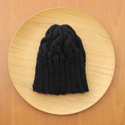 △△再販×9△△ チョコレートブラウンの毛糸で編んだ、リブ編み多めの